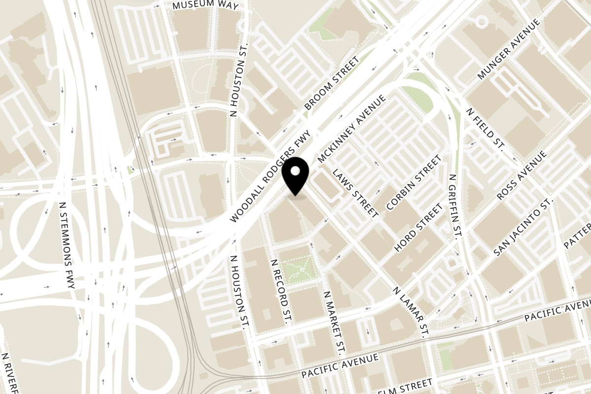 Map showing the location of The Operators Club on 2019 N Lamar St Suite 100 in Dallas